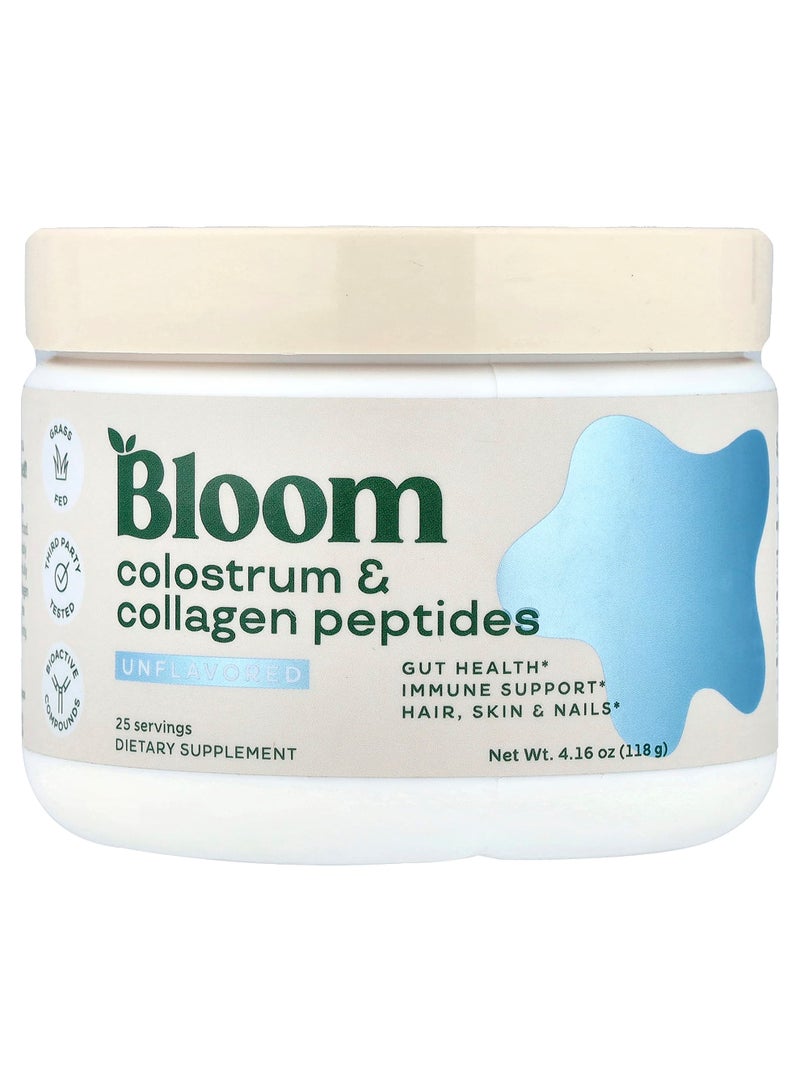 Colostrum & Collagen Peptides, Unflavored, 4.16 oz (118 g)